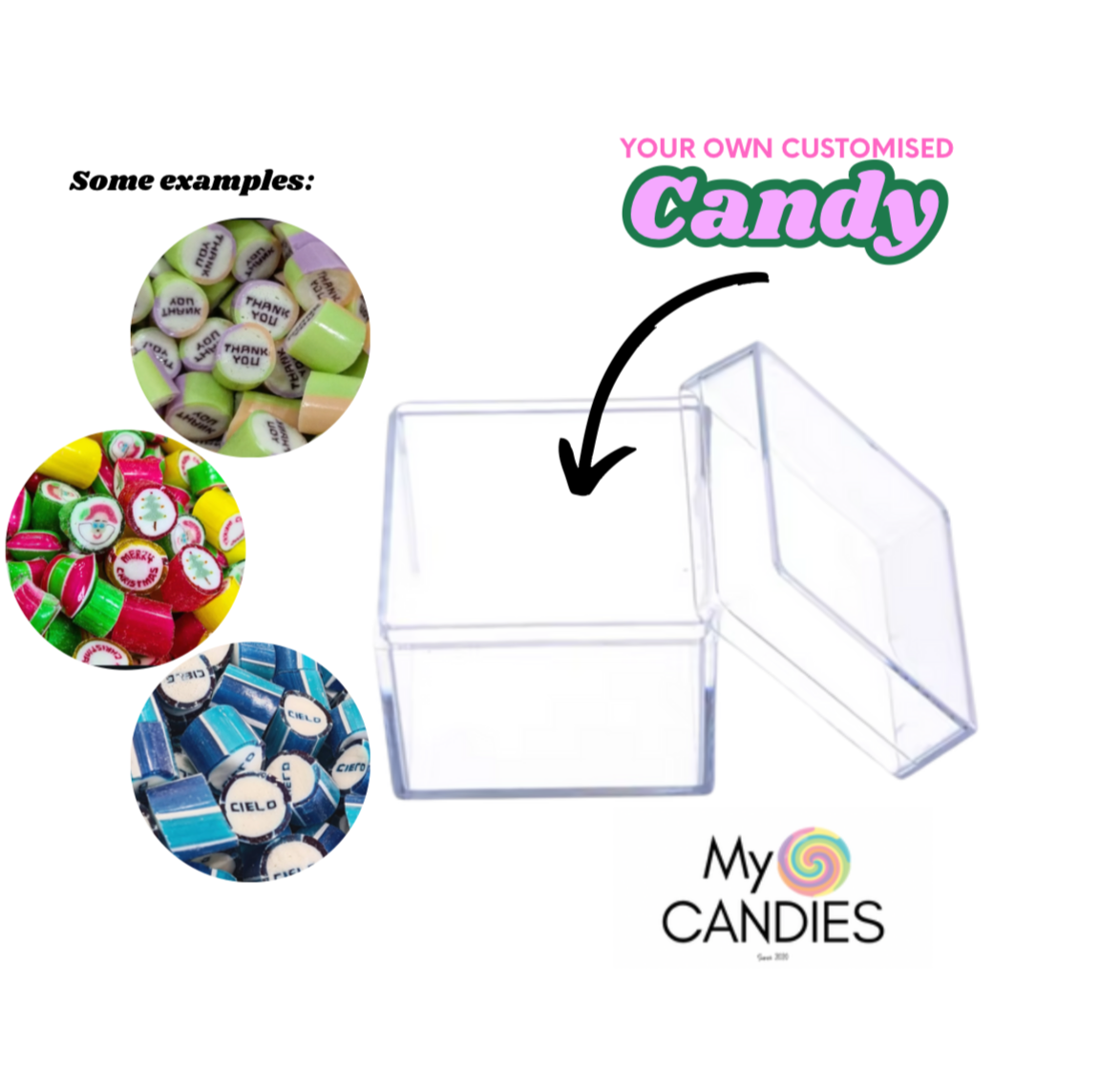 Personalised Rock Candy in Acrylic Gift Box – Perfect for Corporate Events & Birthdays (MOQ 60)