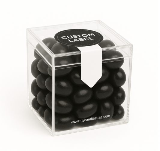 Candy Cube Gift Box with Jelly Beans - Black (Cherry) (MOQ 15 units)