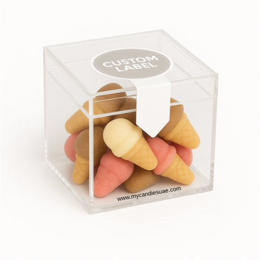 Candy Gift Box with Gummies - 🍦Cream & Pink Ice Cream Cones (MOQ 15 units) (Copy)