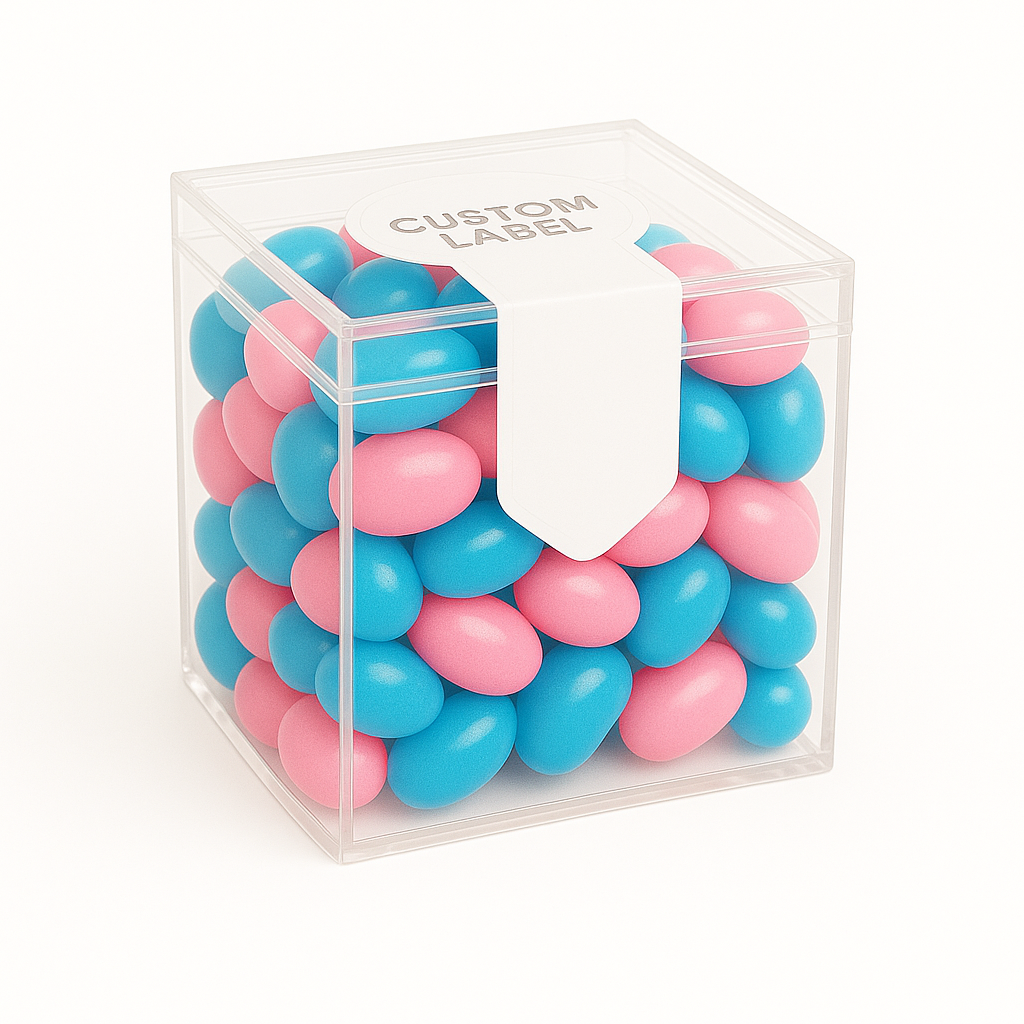 Candy Cube Gift Box with Jelly Beans - Blue & Pink Mix (MOQ 15 units)