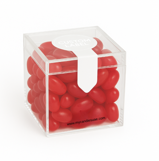 Candy Cube Gift Box with Jelly Beans - Red (Strawberry) (MOQ 15 units)