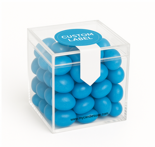 Candy Gift Cube Box with Jelly Beans - Blue (Blueberry) (MOQ 15 units)