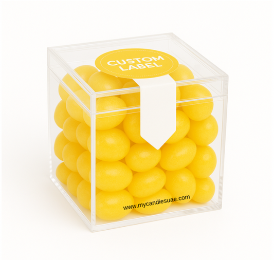 Candy Cube Gift Box with Jelly Beans - Yellow (Pineapple) (MOQ 15 units)