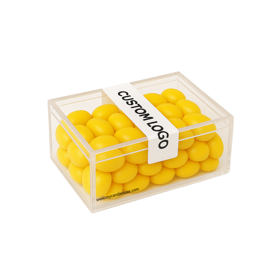 Candy Gift Rectangle Box with Jelly Beans - Yellow (Pineapple) (MOQ 15 units)