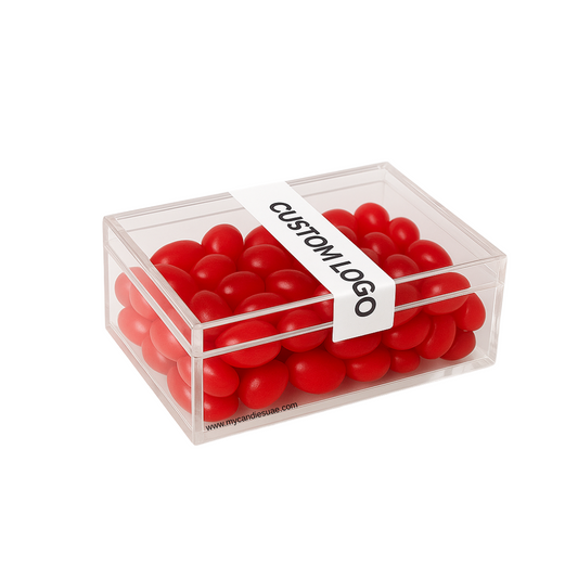 Candy Gift Rectangle Box with Jelly Beans - Red (Strawberry) (MOQ 15 units)