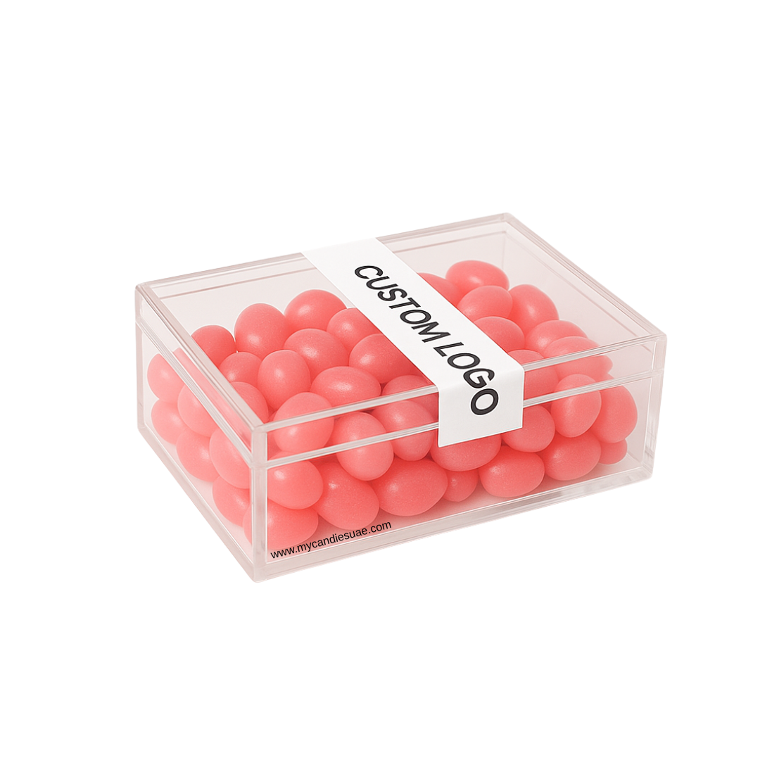 Candy Gift Rectangle Box with Jelly Beans - Pink (Peach) (MOQ 15 units)