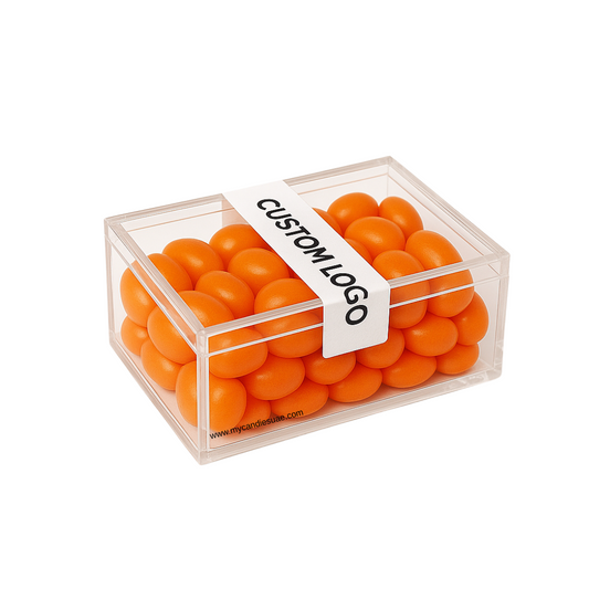 Candy Gift Rectangle Box with Jelly Beans - Orange (MOQ 15 units)