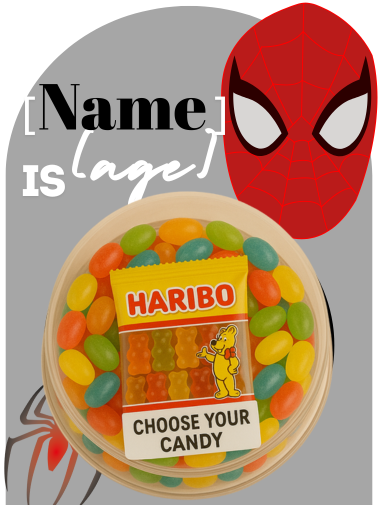 Birthday Themed Card with Plastic Dome Filled with Sweets - Perfect Party Favor for Kids (MOQ 15)