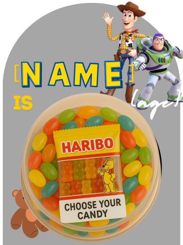 Birthday Themed Card with Plastic Dome Filled with Sweets - Perfect Party Favor for Kids (MOQ 15)