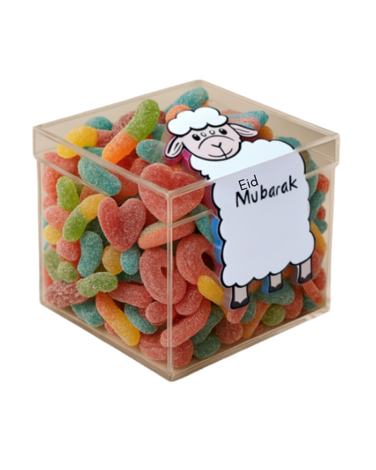 Eid Kids Candy Cube – Assorted Gummy Mix in 7.5cm Acrylic Box