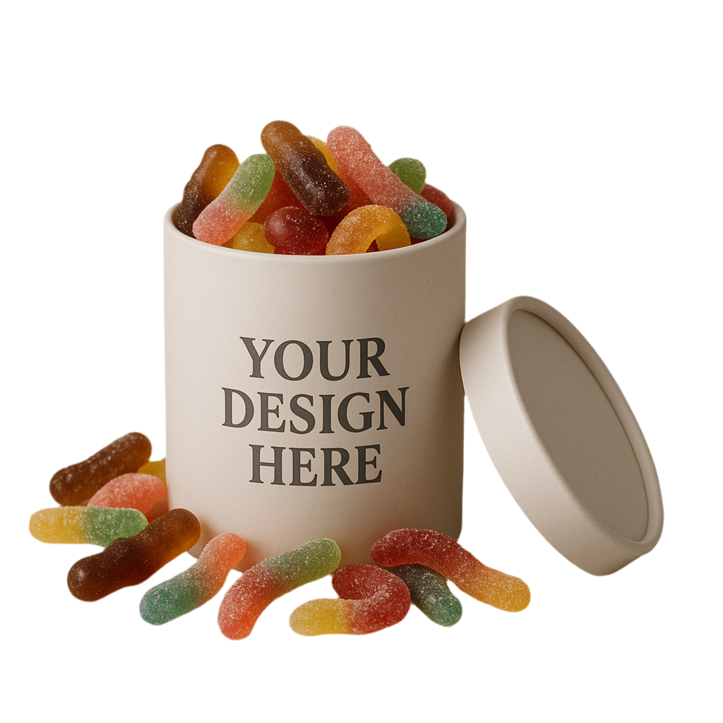 Gourmet Gummies in Kraft Cylinder 🍬 – Eco-Friendly Gift Tube