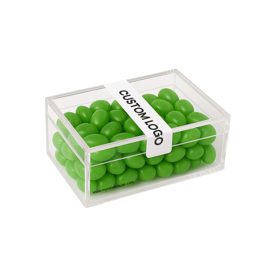 Candy Gift Rectangle Box with Jelly Beans - Green (Apple) (MOQ 15 units)